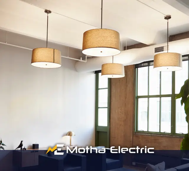 Well-lit sitting area showcasing effective lighting in Middlesex County, MA.