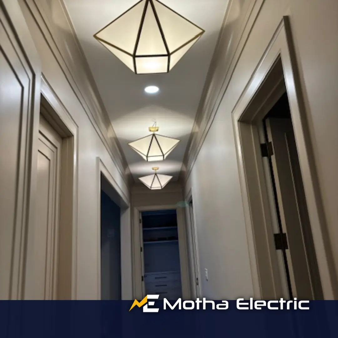 light fixtures installed by electrician