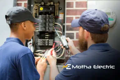 electricians upgrading a panel